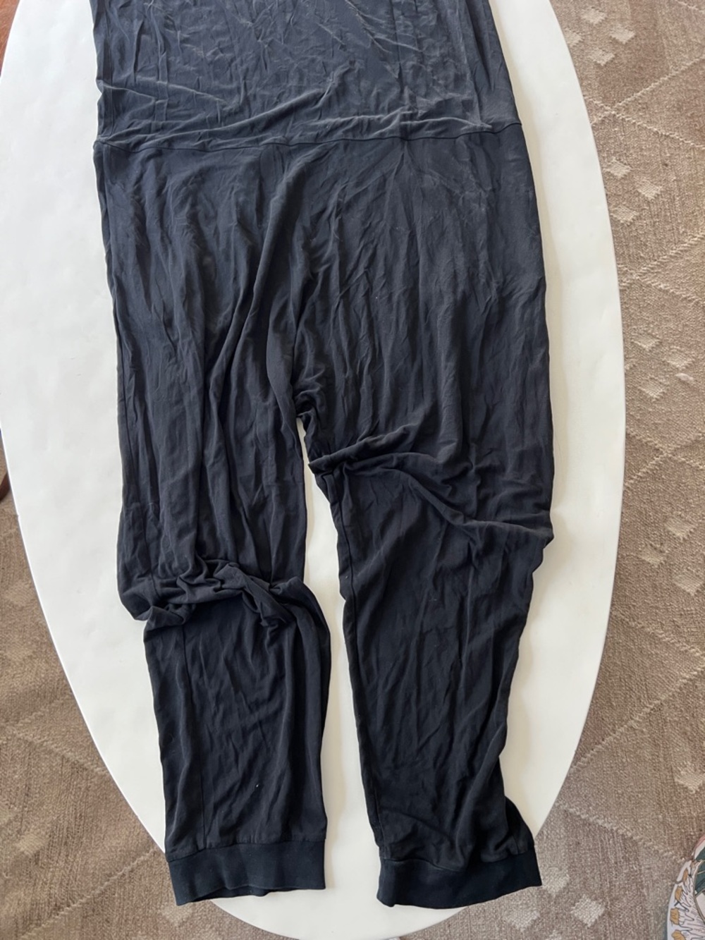 COS Sleeveless Jersey Tank Top Drop Crotch Loose Oversized Fit Jumpsuit Black M - Picture 4 of 5